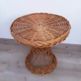 Vintage rattan round table