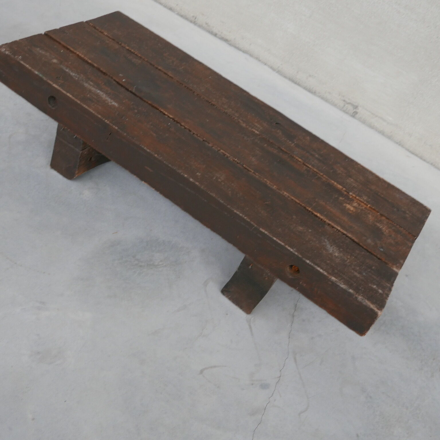 Brutalist belgium oak sleeper mid-century coffee table