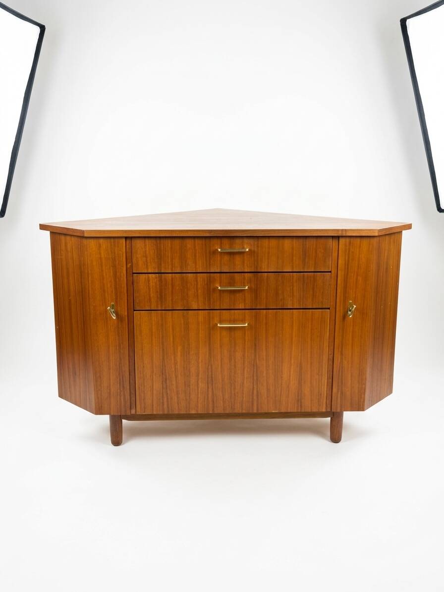 Scandinavian corner unit in teak from the 1960s.