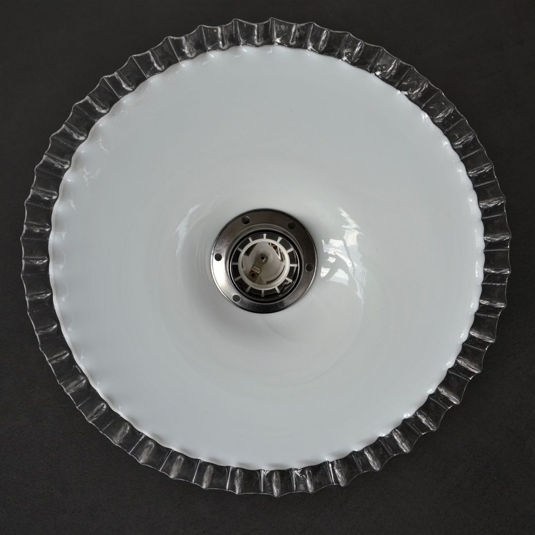 Pleated opaline hinged wall lamp