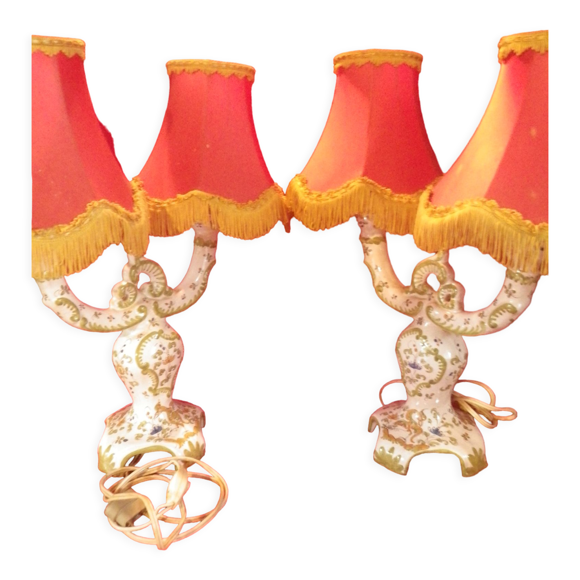 Pair of electrified Martres-Tolosane candle holders