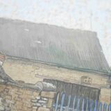 Watercolor Shed in Sévigny / Champagne – Signed Reiche, 1917