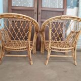 Pair of rattan armchairs