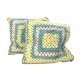 Paire de coussins carrés vintage Granny
