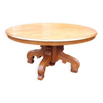 large dining table from the Napoléon III era in walnut for 20 settings