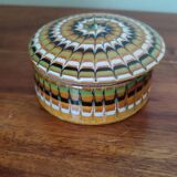 Art Deco ceramic jewelry box with spiral pattern