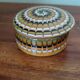 Art Deco ceramic jewelry box with spiral pattern