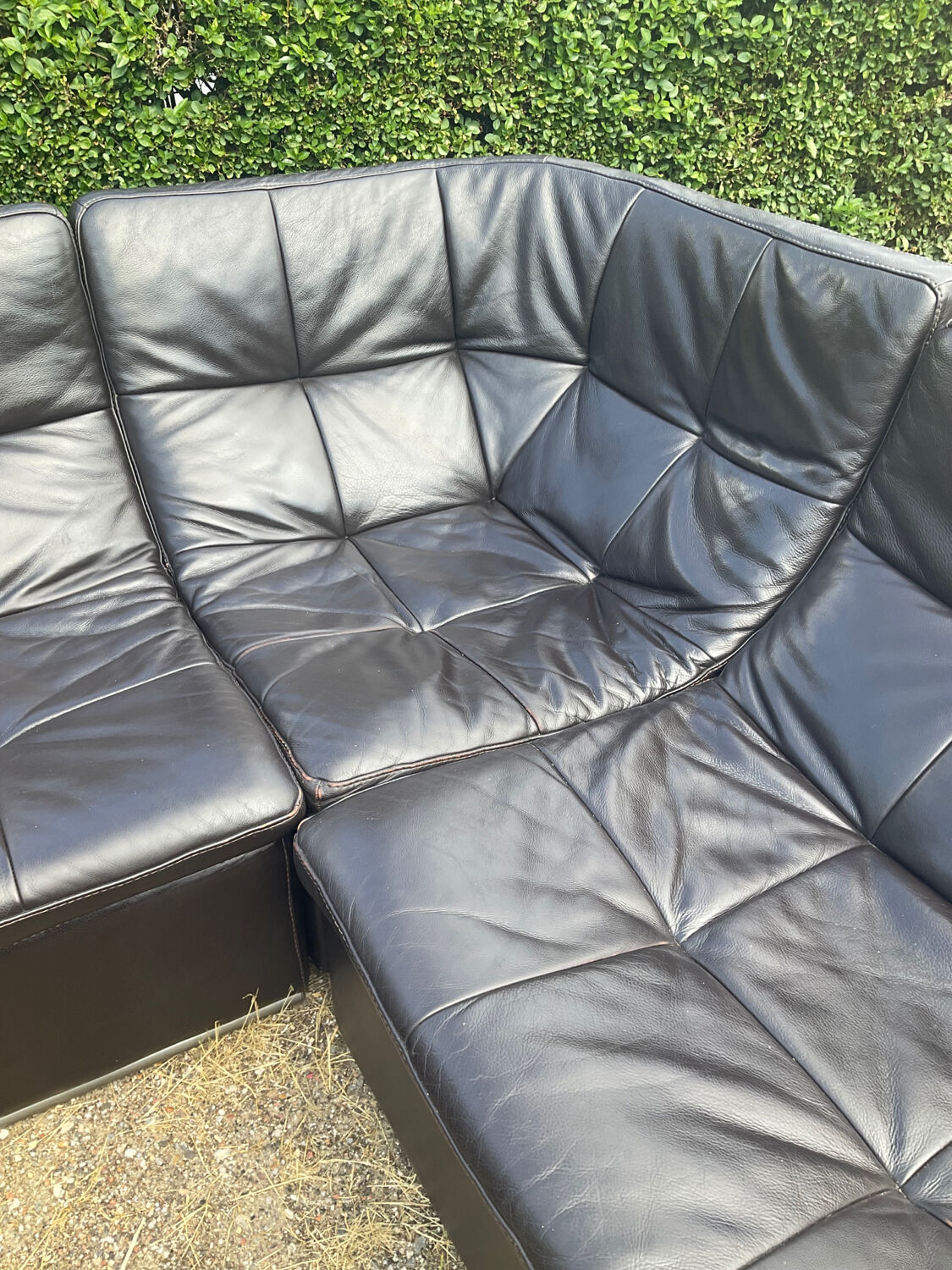 Incanto Italy modular corner sofa in brown leather