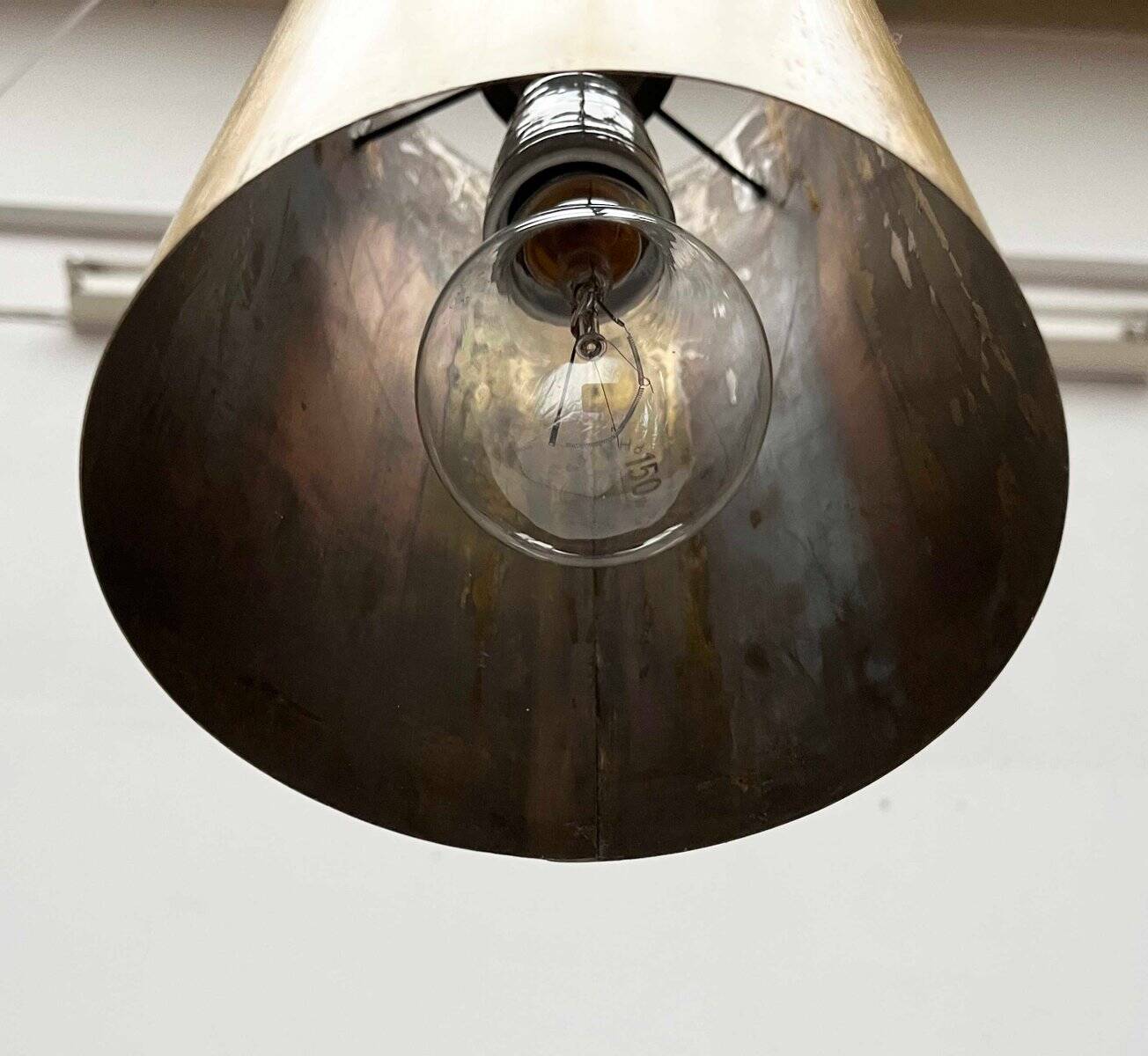 Brass tube pendant lamp in mid-century style, 1960s.