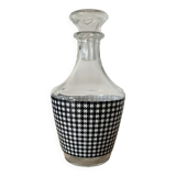 Small black and white checkered carafe with original glass stopper