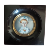 Peinture miniature sous cadre Napoléon III