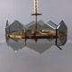 Lustre design Gino Paroldo Fontana Arte brass smoked glass modernist 1960
