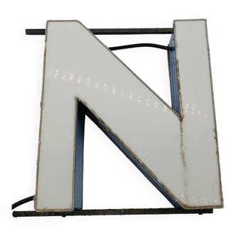 Letter N 60s Plexiglass Illuminated Sign