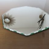 Beveled octagonal mirror 40s 50s 31x31cm