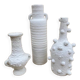 Set de 3 vases vintage blanchis
