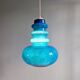 Large Space Age pendant light in blue opaline, 1960s-70s