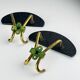 Vintage brass coat hooks, Italy, 1950s, set of 2