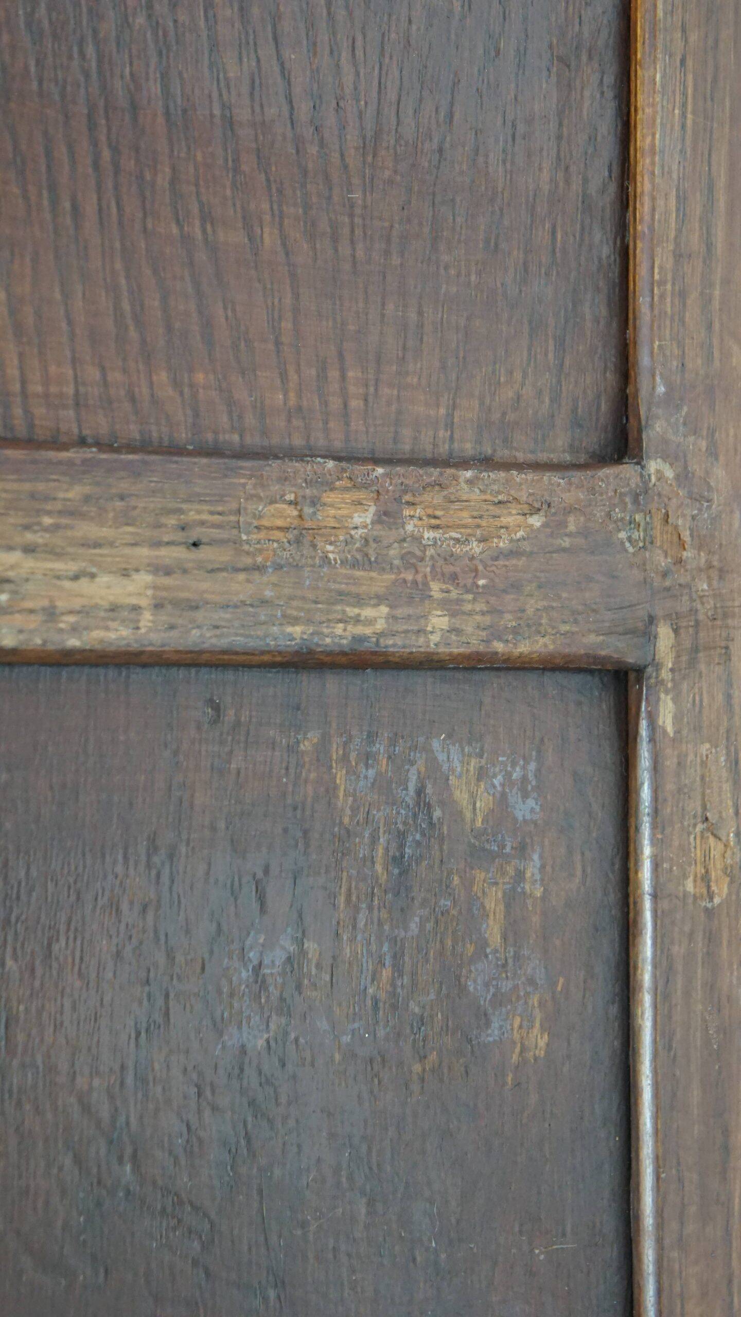 Antique oak notary cabinet with two roller doors and a working lock