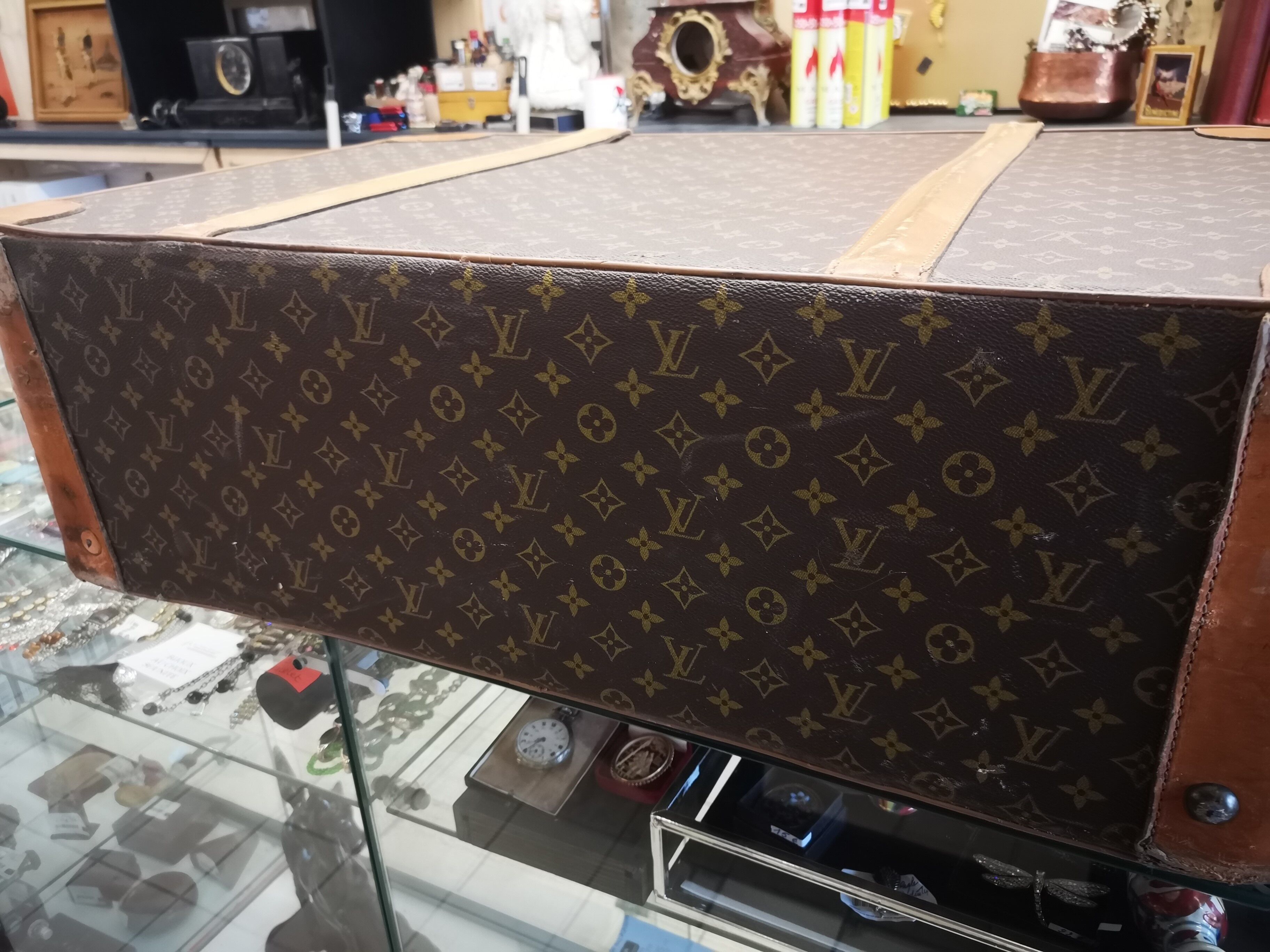 Louis Vuitton leather suitcase