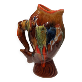 Vallauris earthenware fish pitcher vintage 1970