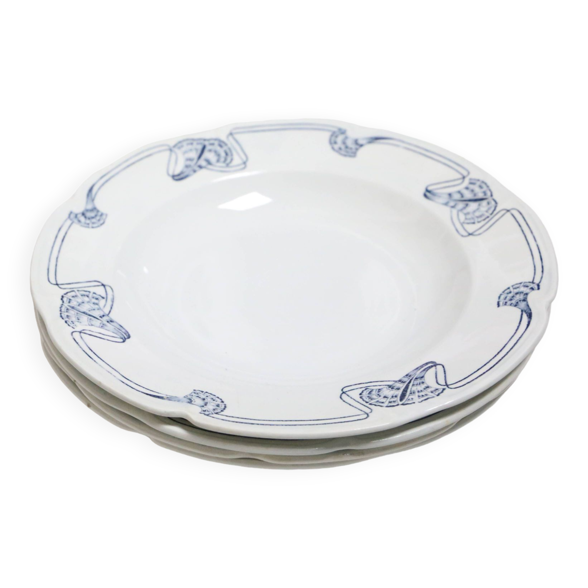 Deep plates x6, Onnaing, Algéciras model, Granite, 19th century