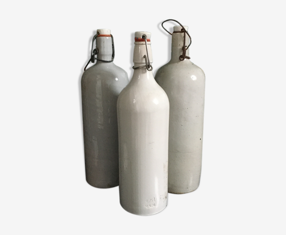 Lot de 3 bouteilles en grès