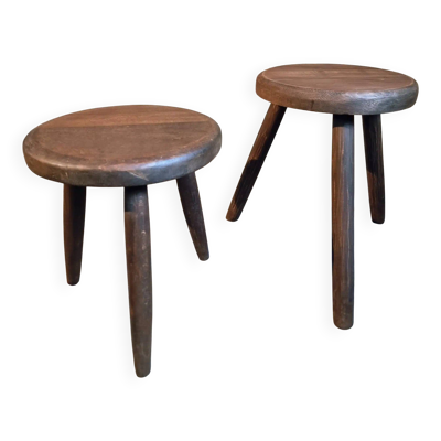 Paire de tabourets en bois de hêtre, années 1960