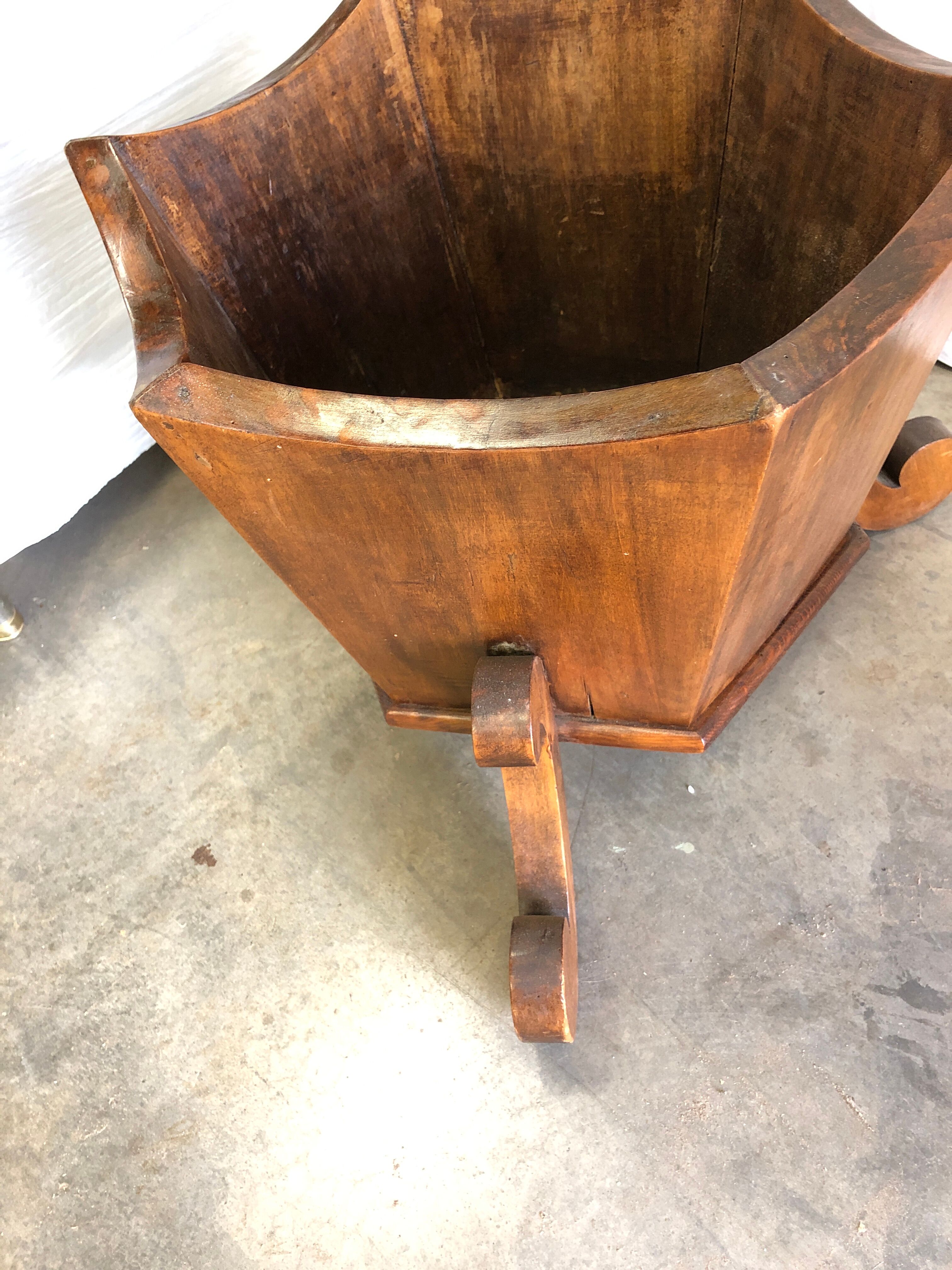 Wooden hexagonal planter