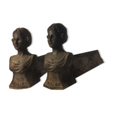 "Rose of may" cast-iron andirons