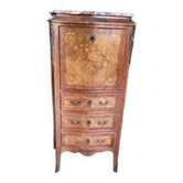 Petit secretaire en bois de rose ancien plateau marbre ref je