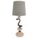 Sculptural table lamp in alabaster with fish/dolphin decoration, Swedish Grace