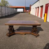 Renaissance-style dining table in solid wood