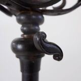 Art Nouveau Wrought iron tripod floor candlestick