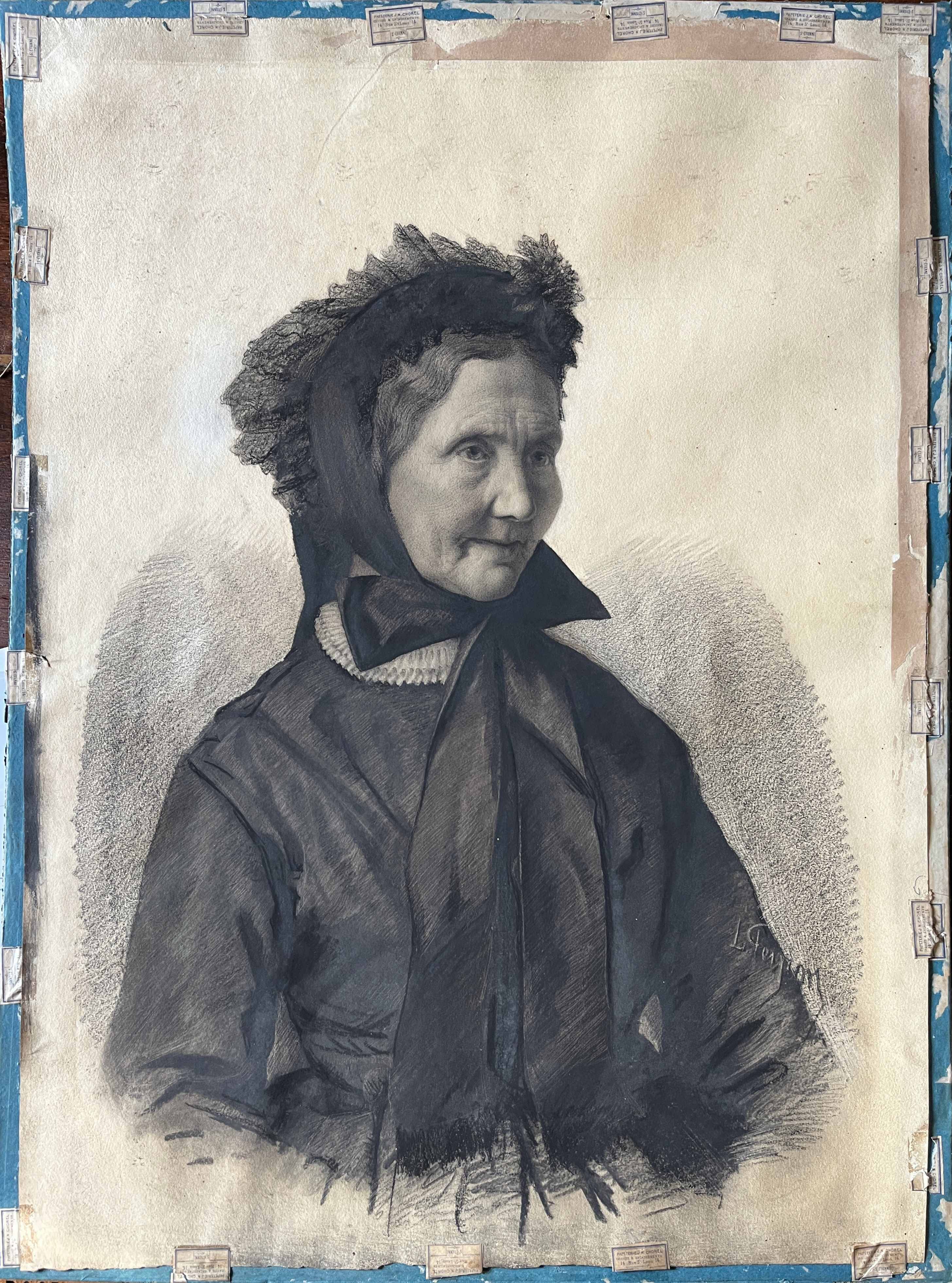 Exceptional painting Family portraits Couple 19th century signed L. Peyion