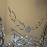 Venetian murano mirror with crystal flower
