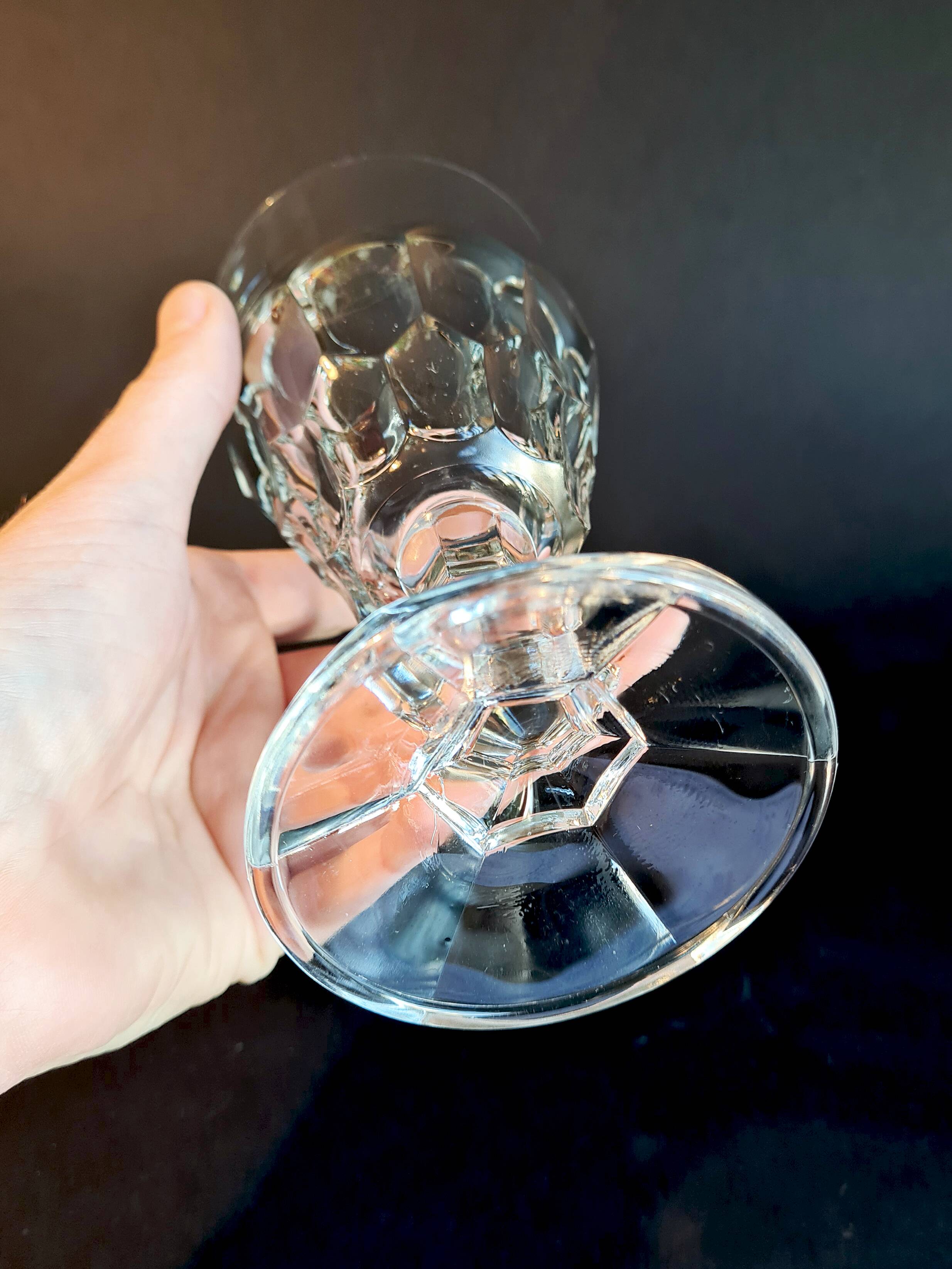 12 large stemmed glasses, vintage