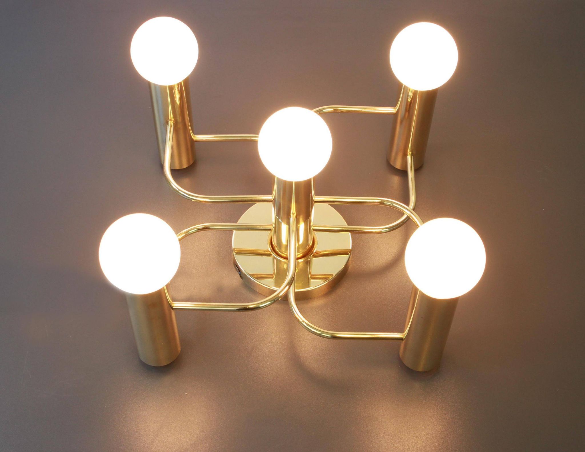 Leola Sciolari Ceiling Light in Dark Brass, Germany, 1980s