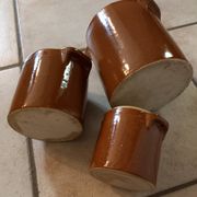 Lot 3 pots/saloirs en grès vernisse