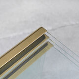 Set of 3 glass and brass waterfall side table by Leon Rosen for Pace Collection, 1970s