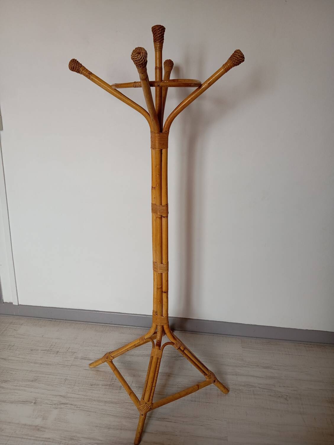 Bamboo coat rack