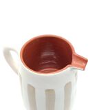 100% Handmade Two-Tone Striped Ceramic Pitcher