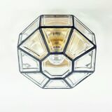 Plafonnier en verre et laiton de style Mid-Century, provenant de Limbourg, en Allemagne, années 1960