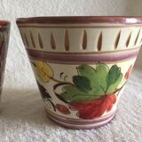 Enamelled terracotta flower pots