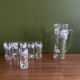 Set of carafe and 6 Legras glasses