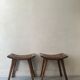 Stool / side table in wood and rope, France 1950