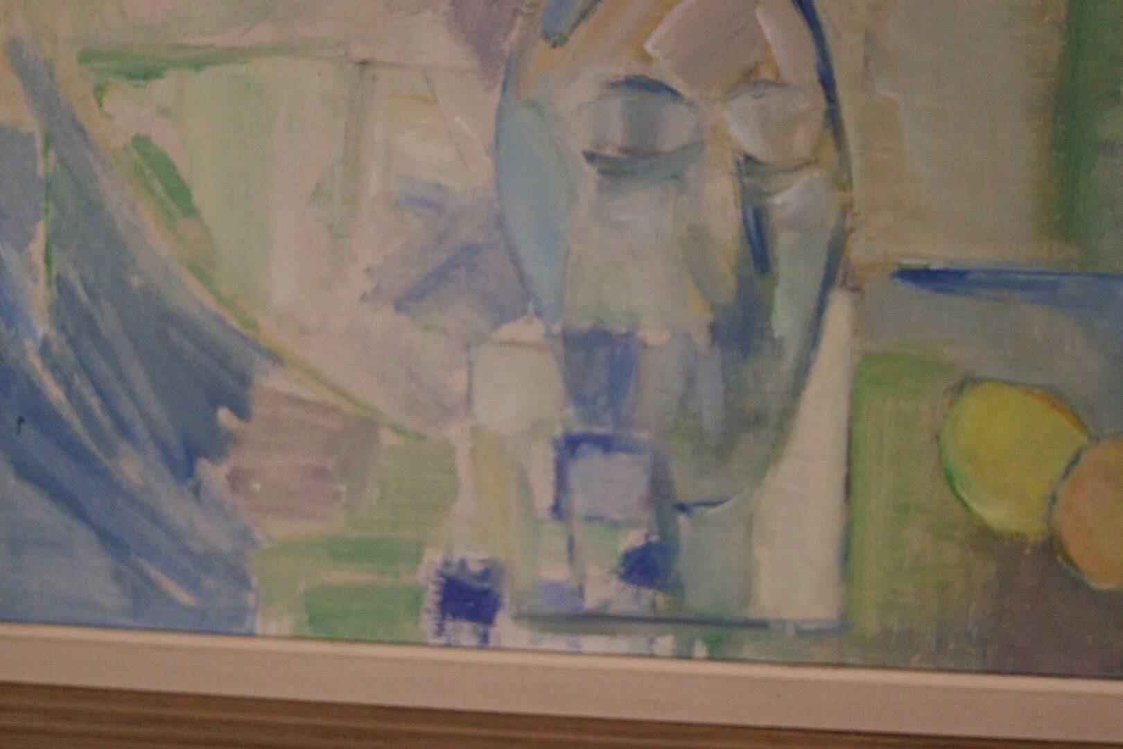 Original Swedish Oil on Canvas – “Still Life in Blue and Green”