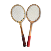 Pair of wooden tennis rackets 50s