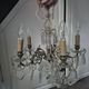 vintage pendant light from the 60s 70s with glass pendants and 5 candle holders