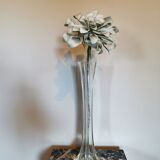 Art deco soliflore vase in transparent glass