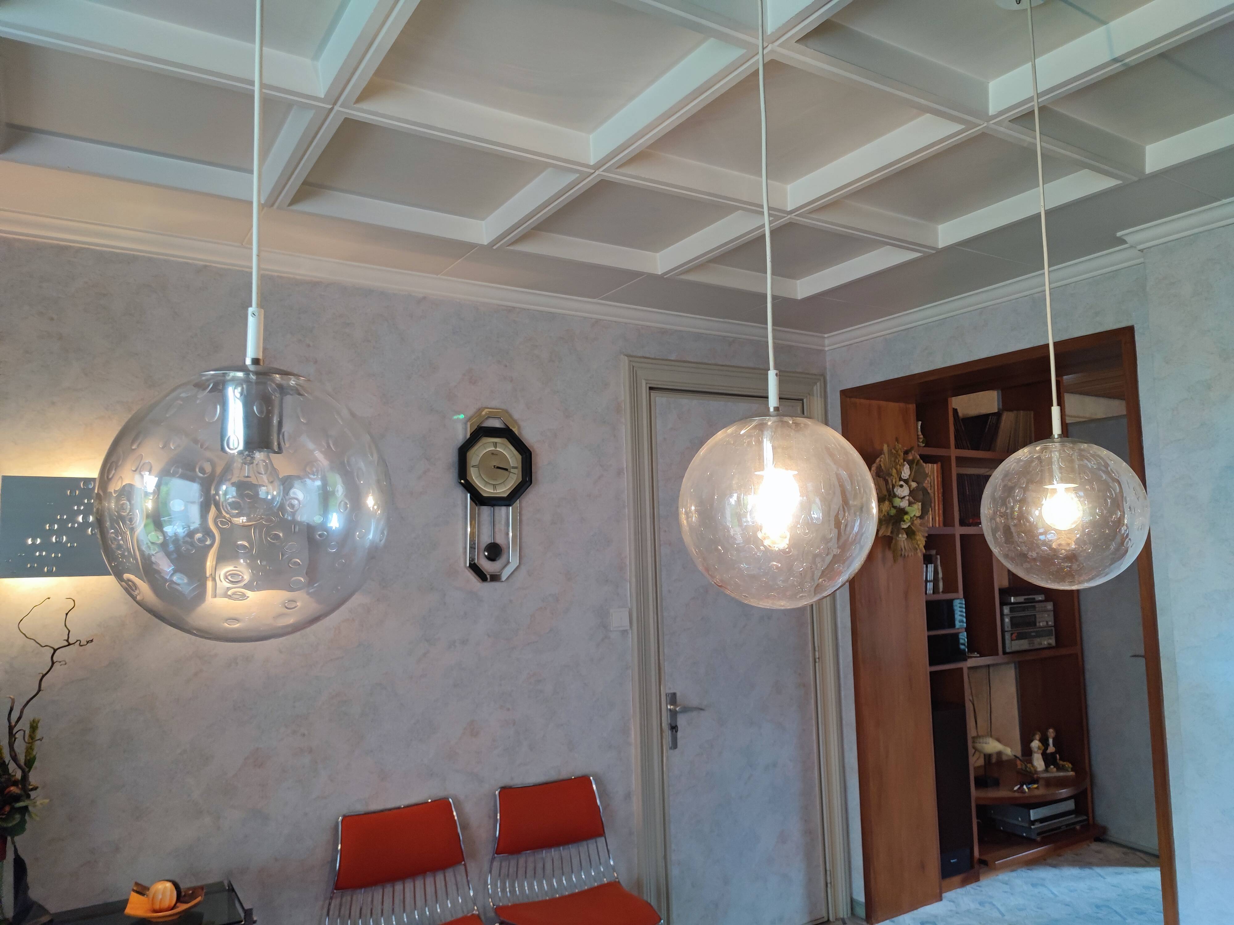 Bubbled glass globe pendant light. RAAK Amsterdam